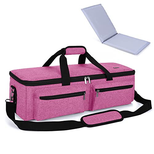 LUXJA Carrying Bag Compatible with Cricut Explore Air and Maker, Tote Bag Compatible with Cricut Explore Air, Silhouette Cameo 4 and Supplies (Bag Only), Pink