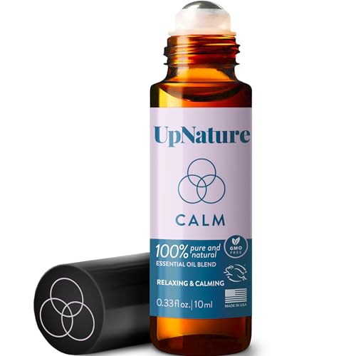 UpNature Calm Roll-On - 0.33 Fluid Ounces - Pure Therapeutic Grade Essential Oil Blend of Peppermint, Sage, Cardamom, Ginger, and Sweet Fennel for Relaxation and Stress Relief