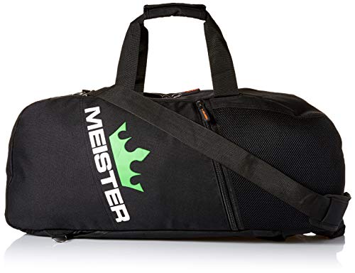 Meister Vented Convertible Duffel / Backpack Gym Bag - Ideal Carry-On - Black/Electric Green , Black w/ Electric Green, 26' x 12' x 12'