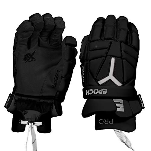 Epoch Lacrosse Elite Integra Pro Lacrosse Unisex-Adult Sport Activity Glove with Dual-Density Foam and Adjustable Wrist, 10', Small, Black