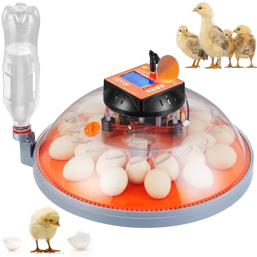 VEVOR 24 Egg Incubator, Incubators for Hatching Eggs, 360° Automatic Egg Turner with Temperature and Humidity Display, 24 Eggs Poultry Hatcher with ABS Transparent Shell for Chicken, Duck, Quail