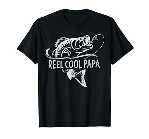 Reel Cool Papa Fishing Dad Gifts Father's Day Fisherman Fish T-Shirt