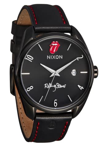 NIXON x Rolling Stones Thalia Leather A1360 - Multi/Black - 50m Water Resistant Analog Classic Watch (38 mm Watch Face, 18 mm Custom Tapered Leather Band with Stainless Steel Keeper)
