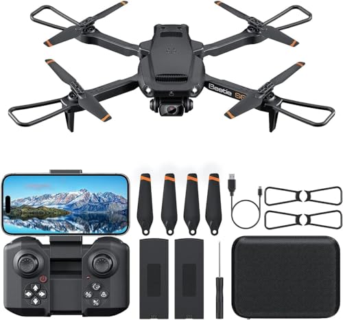 Drone with Camera for Adults 4K - ROVPRO Dual Camera S60 RC Quadcopter with APP Control - Obstacle Avoidance, Waypoint Fly, Altitude Hold, Roll Mode, Headless Mode, 2 Batteries (Black)