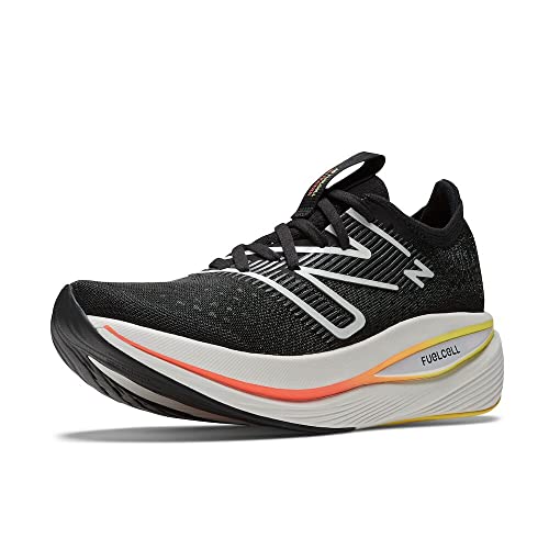 New Balance Women's FuelCell SuperComp Trainer V1 Running Shoe, Black/Black Metallic/Neon Dragonfly, 8