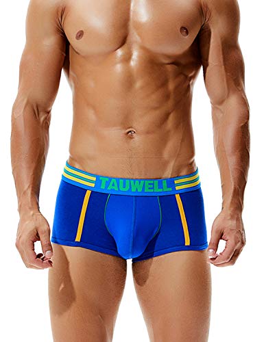 SEOBEAN Mens Low Rise Sexy Trunk Boxer Brief Underwear (X-Large(34-36'), 8201 Blue)