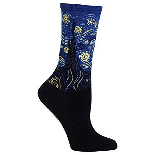 Hot Sox womens Artist Series Novelty Fashion Casual Crew Socks Hosiery, Royal, 4 10 US
