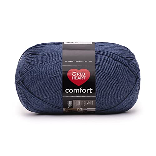Red Heart Comfort Dark Denim Yarn - 1 Pack of 16oz/454g - Acrylic - 4 Medium (Worsted) - 867 Yards - Knitting/Crochet