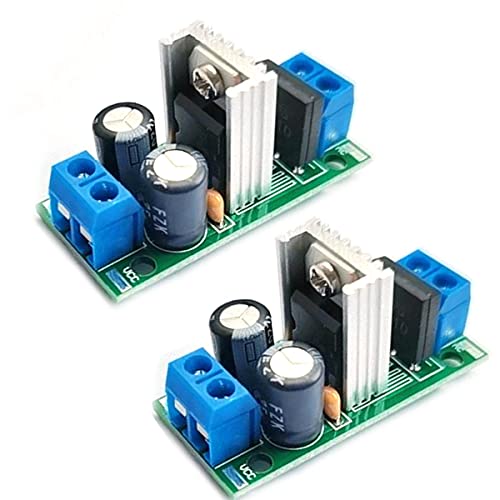 Kiro&Seeu 2PCS 6-15V AC or DC to 5V DC L7805 LM7805 Voltage Rectifier Regulator Buck Step-Down Power Supply Module(7805-MD-2P)