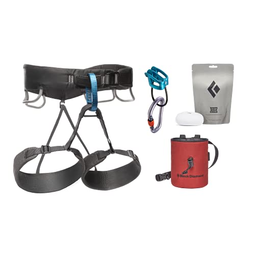 BLACK DIAMOND Mens Momentum Climbing Harness Package, Medium, Anthracite