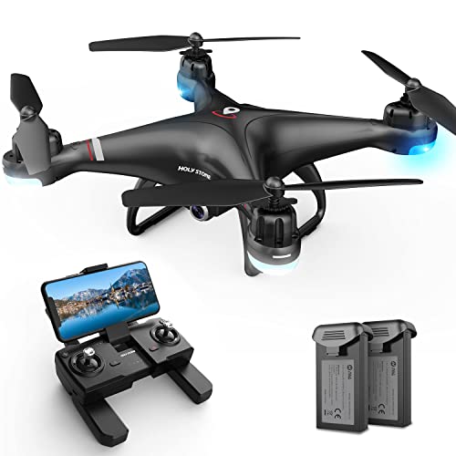 Holy Stone GPS Drone with 1080P HD Camera FPV Live Video for Adults and Kids, Quadcopter HS110G Upgraded Version, 2 Batteries, Altitude Hold, Follow Me and Auto Return, Easy to Use for Beginner