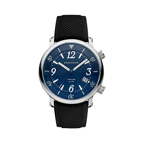 ARMOGAN Syracuse - Black Steel N25 - Men's Watch Silicone Strap