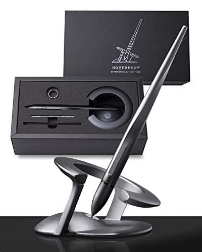 Novium Hoverpen 2.0 Interstellar Edition - Space Black, Ballpoint Pen, Unique Conversational Starter, Premium Futuristic Design, Precision Flow Ink, Schmidt Ballpoint Cartridges