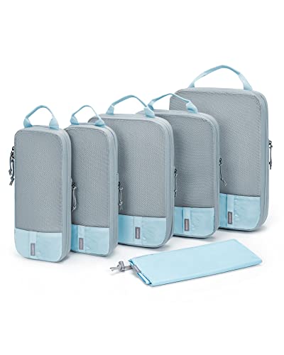 BAGSMART 6-Piece Packing Cube Set - Lightweight Luggage Organizers for Travel, Vacation and Suitcases - Durable Accessories with Compression