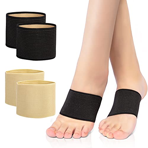 Arch support Sleeves, Plantar Fasciitis Brace Compression Bands (2 Pairs) For Fallen Arches, Flat Feet, Bone Spurs, High Arches, Flat Arches, Foot Pain Relief, Copper Infused Wrap Straps For Women Men (LARGE SIZE)