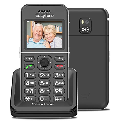 Easyfone T100 4G Big Button Easy-to-Use Cell Phone, 2.0'' HD Display, Clear Sound, SOS Button, SIM Card Included, 1500mAh Battery with a Charging Dock, FCC Certified