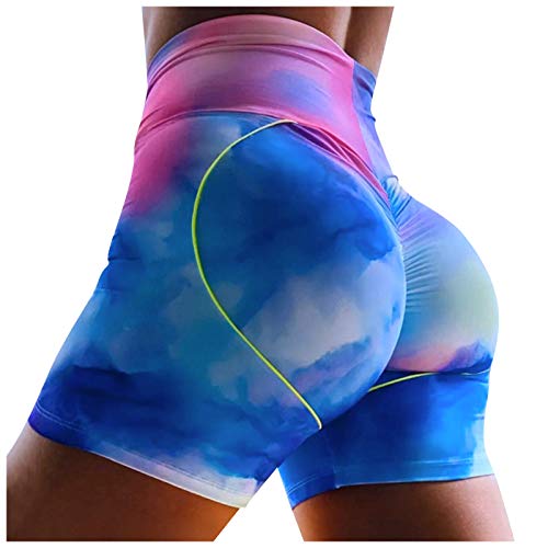 Bblulu Women Yoga Shorts Ruched Booty Biker Shorts High Waisted Gym Workout Shorts Butt Lifting Hot Pants