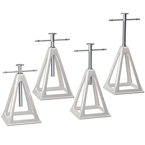 RVGUARD RV Stack Jacks 4 Pack with Storage Bag, Aluminum Stabilizer Jacks for RV Trailer Camper, Single Support Up to 6000 Lbs, Adjustable from 11' to 17'