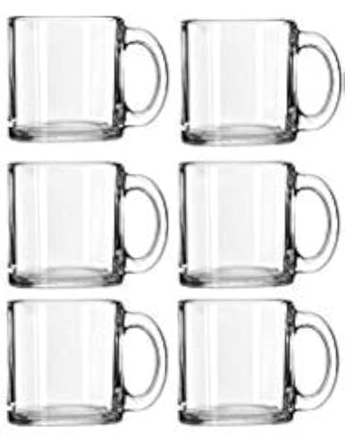 Libbey Crystal Coffee Mug Warm Beverage Mugs Set of (13 oz) (6)