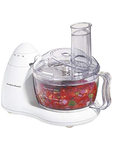 Hamilton Beach Compact 8-Cup Food Processor & Vegetable Chopper for Chopping, Shredding, Slicing, Mixing and Mincing, White (70450)