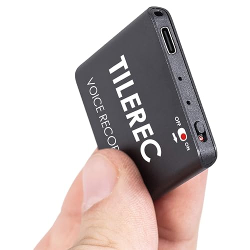 TileRec - Voice Activated Recorder, 64 GB, 1150 Hours Recording Capacity, Records MP3 Audio, 30 Hours Continuous Recording, USB-C, Metal Case – by Atto Digital
