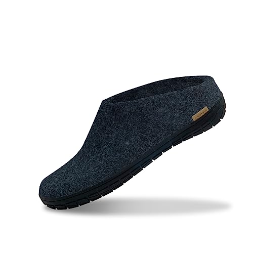 Glerups Wool Slip-On Rubber Outsole Denim/Black Rubber EU 46 (US Men's 12) Medium