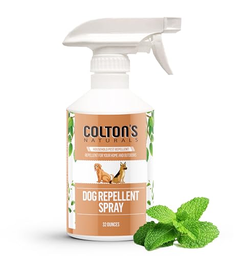 Colton's Naturals Dog Repellent Spray - Keep Dogs Out of Lawn, Garden and Indoor Areas! (32 OZ)– Deters Dogs from Outdoor Areas – Deterrent Outdoor or Indoor 100% Natural Spray