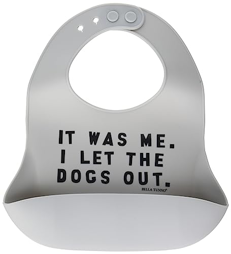 Bella Tunno Wonder Bib – Silicone Baby Bib for Girls & Boys with Adjustable Neck, Non-toxic & BPA Free Soft Silicone Bib, Durable, Waterproof, Easy to Clean, Dogs Out
