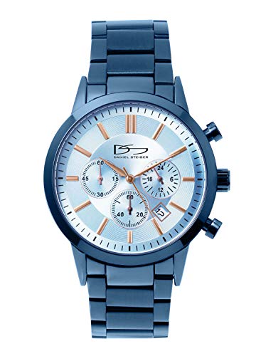 Daniel Steiger Blue Glacier Men's Watch - Stylish Blue Finish with Ice Blue Dial - Chronograph, 24 Hour & Date Features - Water Resistant