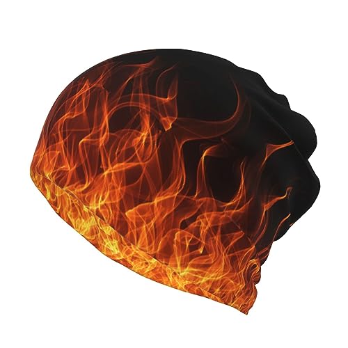 Flame Fire Slouchy Beanie Hat Chemo Beanies Skull Cap Headwear for Men Women Sun Protection Winter Warm