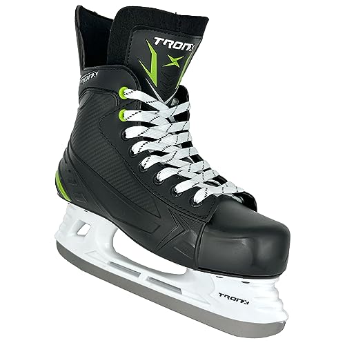 TronX Stryker 3.0 Senior Adult Junior Kids Ice Hockey Skates, New for 2023 (Skate Size 9 (Shoe Size 10-10.5))