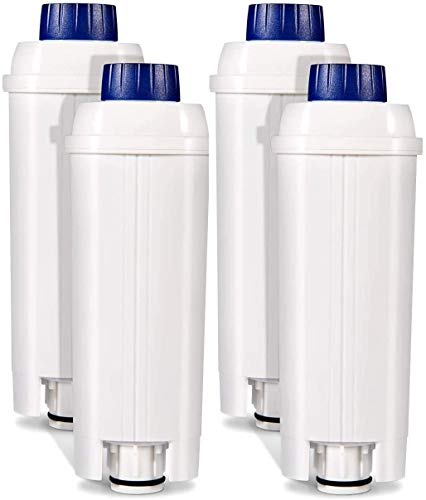 Ouxunus Coffee Machine Filters Replacement for DeLonghi Filter DLSC002, Water Filter Cartridges Activated Carbon Softener, Compatible with ECAM, ESAM, ETAM, BCO, EC. (Pack of 4)