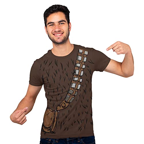 STAR WARS Chewbacca Chewie Costume T-Shirt for Men Adult Graphic Tshirt Men's Tee Gift Merch Women Apparel Clothes Stuff Novelty Vintage Halloween (Large, Brown)
