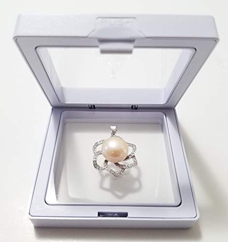 JM Set of 10 Transparent 3D Floating Frame Display Holder/Box/Frames for Challenge Coins, AA Medallions, Antique, Jewelry,Gift, White, 2.75 x 2.75 x 0.75 Inches