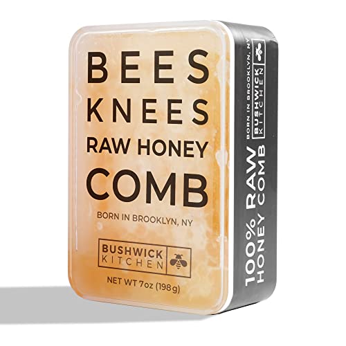 Bees Knees Raw Honeycomb, 100% Edible, All-Natural Gourmet in Double Sealed Packaging 7 oz., Acacia Honey Comb with Sweet Light Flavor, Gluten Free, Paleo Friendly, Foodie Gifts, Charcuterie, Tea Gifts, Unique Ideas