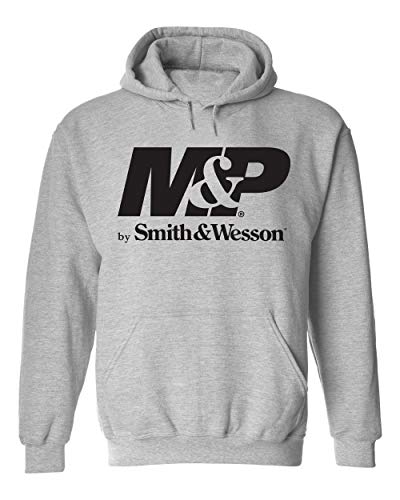 Smith & Wesson M&P Men’s Hooded Sweatshirt, Official Hoodie, Large, Grey
