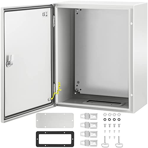 VEVOR NEMA Steel Enclosure, 20 x 16 x 10'' NEMA 4X Steel Electrical Box, IP66 Waterproof & Dustproof, Outdoor/Indoor Electrical Junction Box, with Mounting Plate