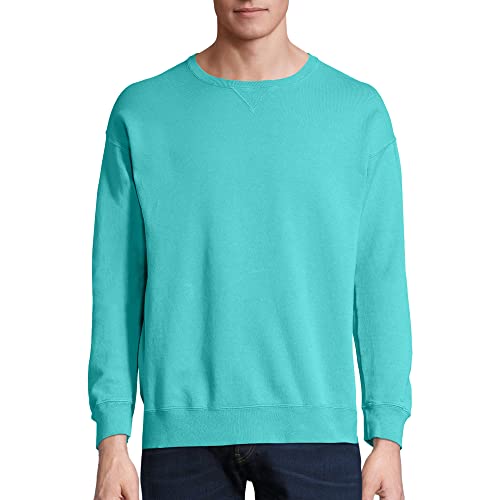 Hanes Men's Comfortwash Garment Dyed Sweatshirt, Mint, Medium