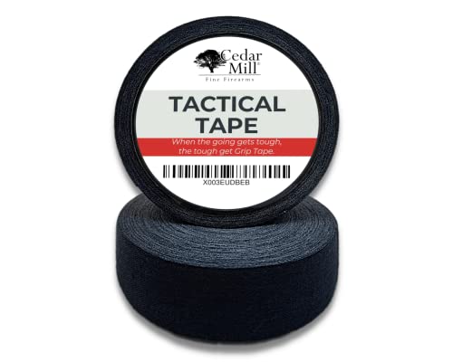 Magazine Protective Black Tactical Tape 1 Inch x 21.87 Yards - Water Resistant Grip Gun Wrap to Improve Handles, Non-Adhesive Multipurpose Military Tape for Guns, Rifle, and Shotgun - 2-Pack