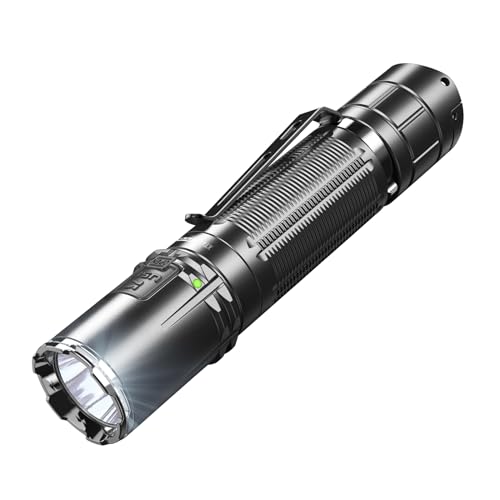 klarus XT2CR Pro Tactical Flashlight, 2100 Lumens Ultra-Bright LED Flashlight, Dual Tail Switches Pocket-Sized Flash Light and Holster for Law Enforcement, Outdoor, Camping and Emergency Use