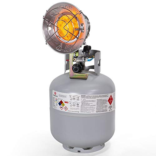 XtremepowerUS 15,000 BTU Propane Tank Top Heater Single Infrared Heater Safety Shut-off Valve & Tip-over Switch, for Outdoor