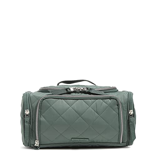 Vera Bradley Women's Performance Twill Large Travel Cosmetic Makeup Organizer Bag, Olive Leaf, One Size