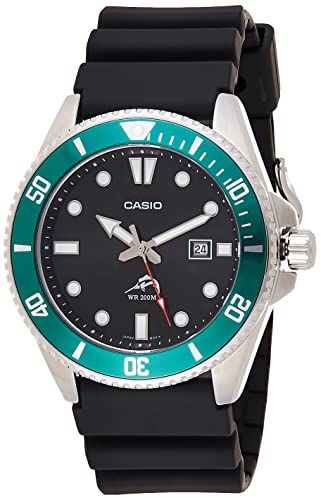 Casio Men's Stainless Steel Quartz Sport Watch with Resin Strap, Black, 26 (Model: MDV-106B-1A3VCF)