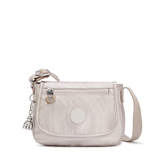 Kipling Sabian Mini Crossbody Bag-Small Cross Body Purse, Metallic Glow, 7.75'L x 5.75'H x 3.5'D（Accessories on the bag may vary）