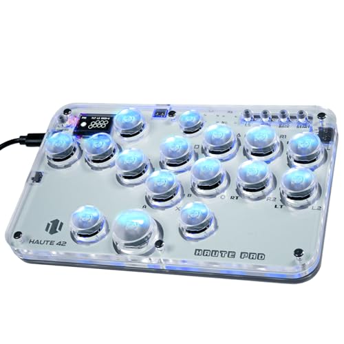 Sehawei Arcade Stick 16Keys All-Button Gamerfinger with Custom RGB & Turbo Functions,Arcade Controller Street Fight for PC/Ps3/Ps4/Switch/Steam Game Keyboard-Supports Hot Swap & SOCD