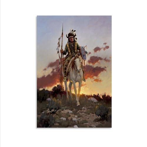 LABDIP Cheyenne Dog Soldier Native American Indian Posters(3) Wall Poster Art Canvas Printing Gift Office Bedroom Aesthetic Poster Unframe-style 16x24inch(40x60cm)