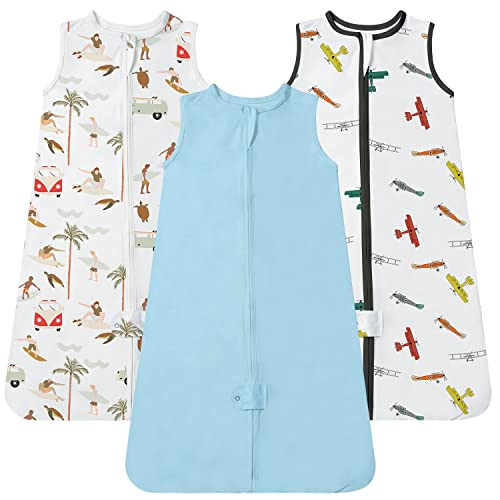 TotAha Sleep Sack infant 6-12 months 3 Pack, Breathable Sleep Bag for Baby Girl Boy, Wearable Blanket with 2-way Safe Zipper