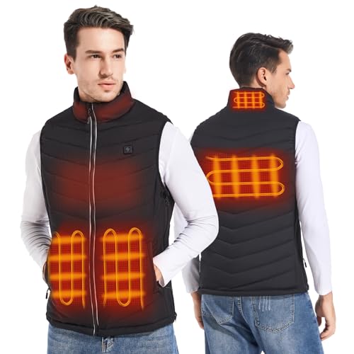 SGKOW Heated Vest for Men with 7.4v Battery Pack Included,Updated Lightweight Heated Clothing Winter Outdoor(large)