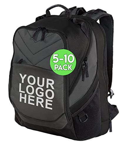 Personalized Custom Business Computer Backpack - Add Your Logo (17' Laptops) 5 or 10 Pack