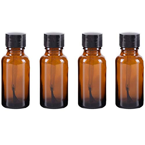 Teensery 4 Pcs 20ml Empty Refillable Nail Polish Bottles Glass Nail Varnish Bottles Containers with Brush Cap for Nail Art (20 ml)